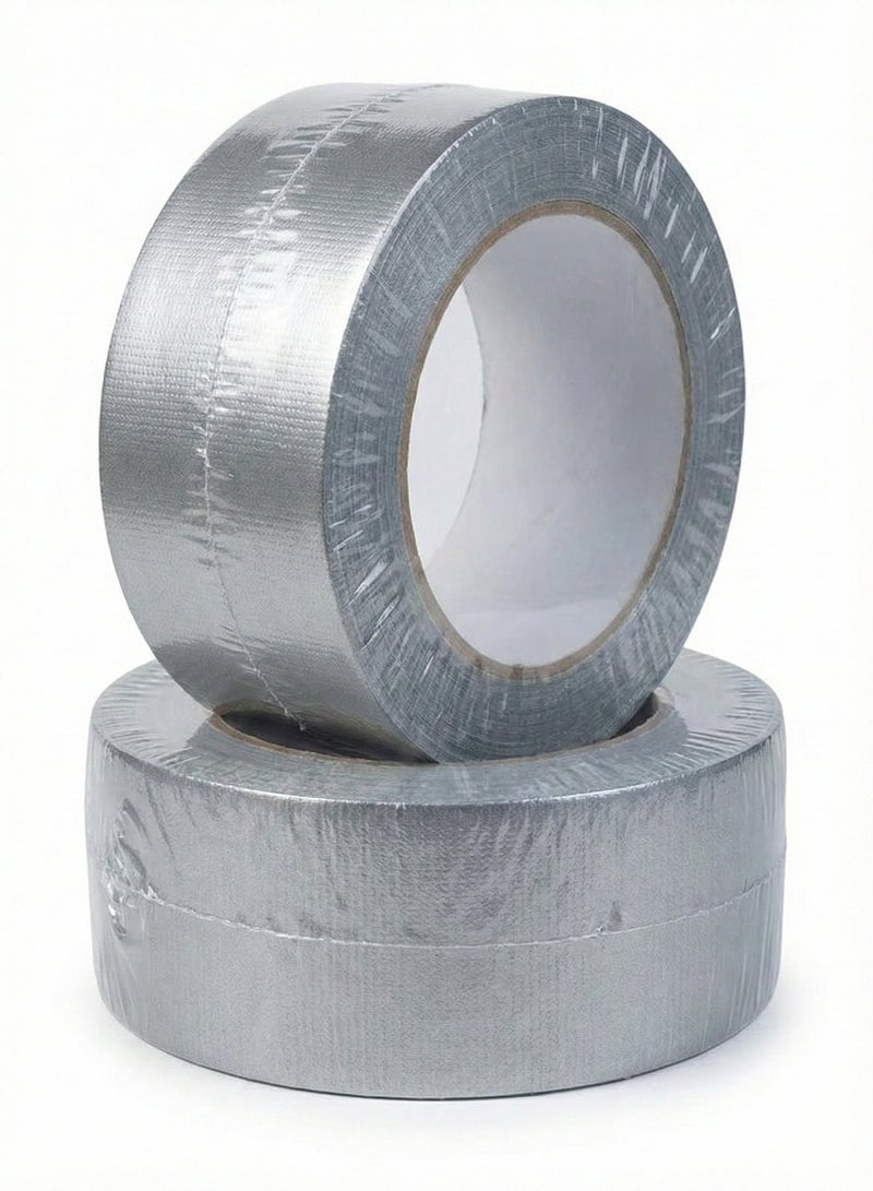 AKSONZ Pack of 4 Silver Duct Tape (2 Inch x 17 Yards) Heavy Duty Waterproof Adhesive Tape for Packing, DIY Repairs, Home & Office Multi purpose Strong Grey Cloth Tape - Image 1